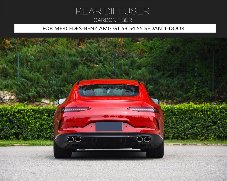 Dry Carbon Fiber X290 Rear Bumper Lip for Mercedes Benz AMG GT 53 GT 43 4-Door 2019 2020