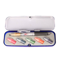 Changeable highlighter and 3 colors ball pen