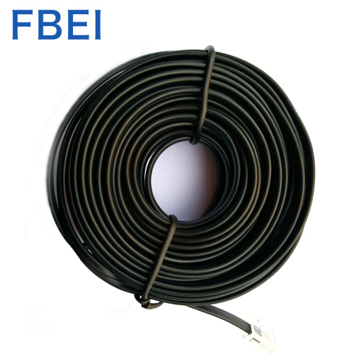 6P4C black telephone cords RJ11 telephone flat cable