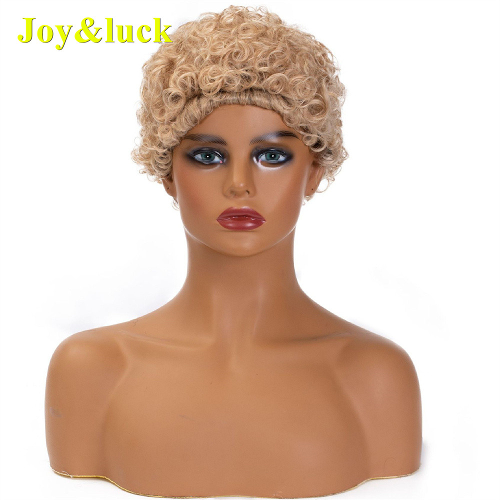 Blond Curl Wig Ladies Hair Wholesale Prices for White Women Cosplay Party Fluffy Wig Soft Curly Pixie Cut Short Synthetic Wigs