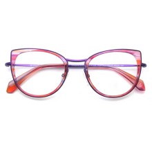 Custom Fashion Rainbow Color Cat Eye Metal Frame Glasses