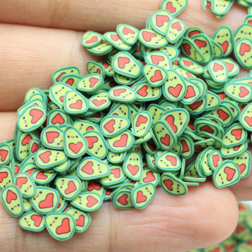 Cute Avocado Slices Polymer Clay Soft Clay Sprinkles For Arts and Mobile Decoration DIY Crafts Filler Accessories