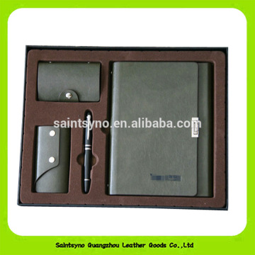Custom corporate leather office stationery gift set 16028