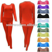Heated Thermal Underwear Ladies Sexy Merino Wool Fabric Thermal Underwear