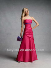 Taffeta Strapless Ruched Empire Bodice Peach Bridesmaid Dresses