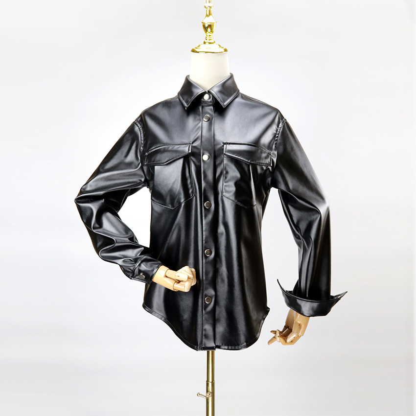 Stand Collar Leather Jacket