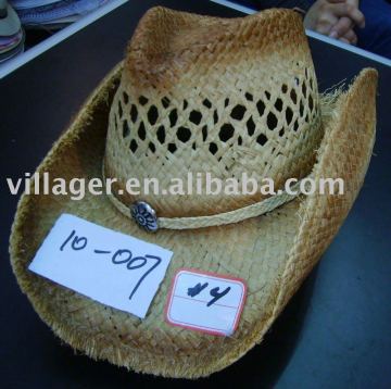 western straw Cowboy Hat frayed edge