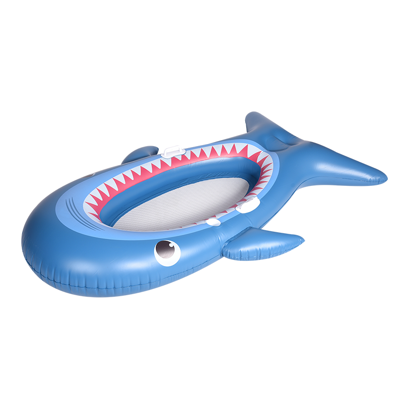 Anpassad ny PVC uppblåsbar Shark Beach Lake Floats