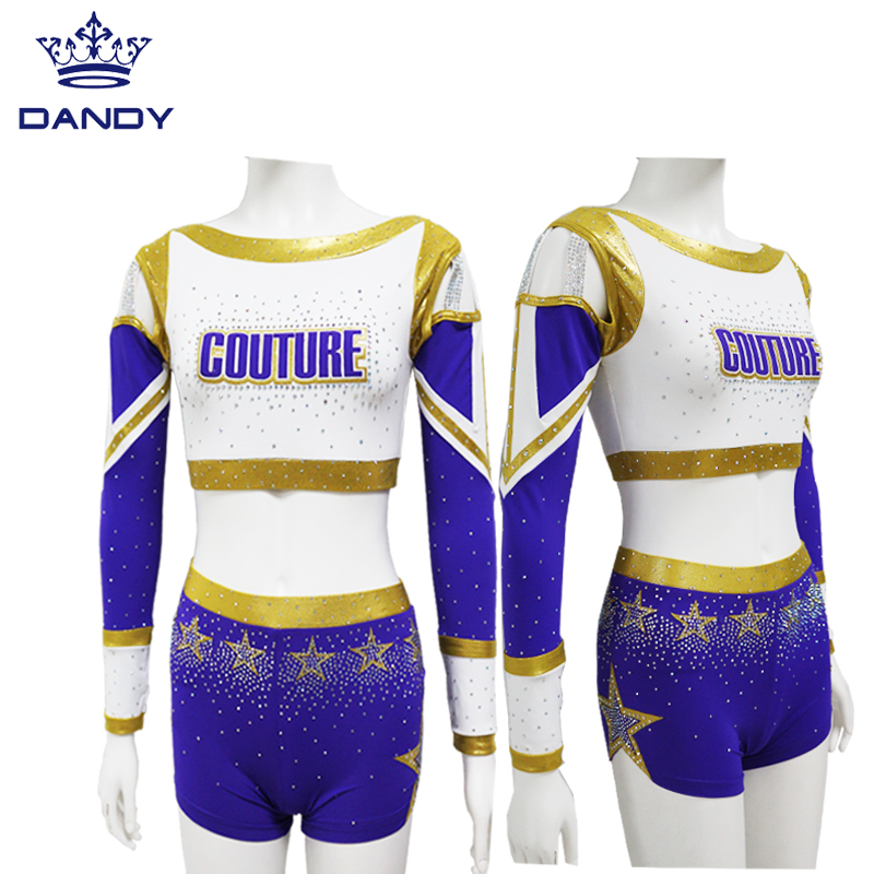 Gold crop cheerleaders uniformen