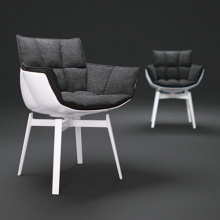 B &amp; B Italia Armrests 껍질로 덮인 가죽 의자