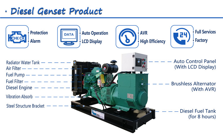 good sale CE ISO 128kw 160kva diesel generator by cummins engine main grid