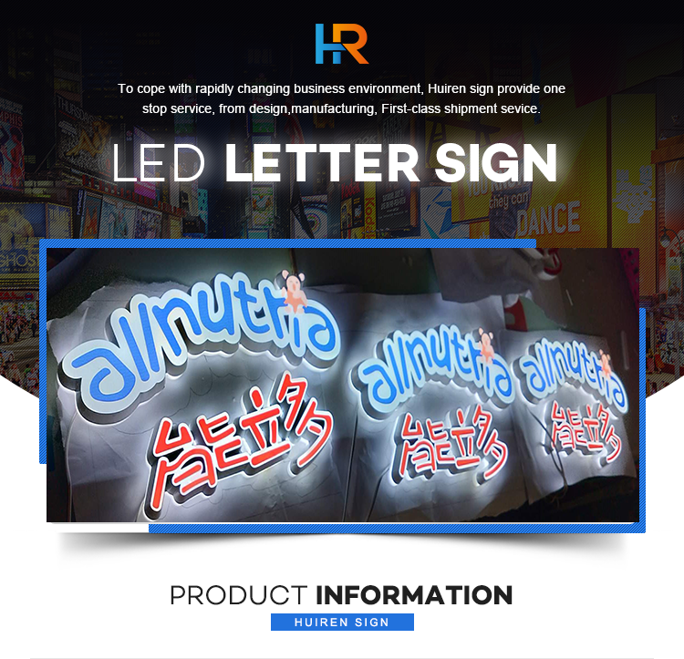 3D letters pvc vacuum forming LED round light box digital signage with pattern logo