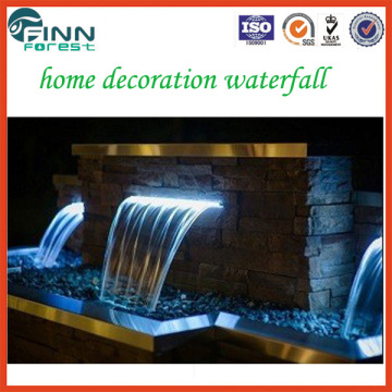With LED light wall waterfall fountains home swimming pool decoration waterfall