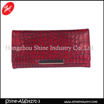 Crocodile Cardholder/Red PU Notecase/Fashion Wallet