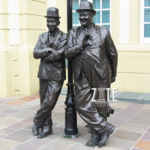Outdoor street decoration bronze stan laurel and oliver hardy