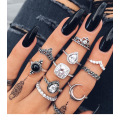 Vintage Knuckle Ring Set pour femmes filles Anneaux empilables Set creux fleurs sculptées