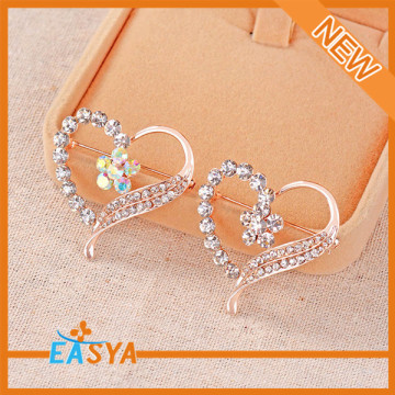 Fashion AB crystal diamond heart shaped brooches