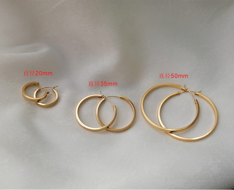 multi sizes gold hoop earrings simple stainless steel gold earrings geometric aretes de acero inoxidable