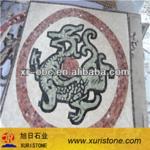Beige marble mix green onyx snake mosaic pattern