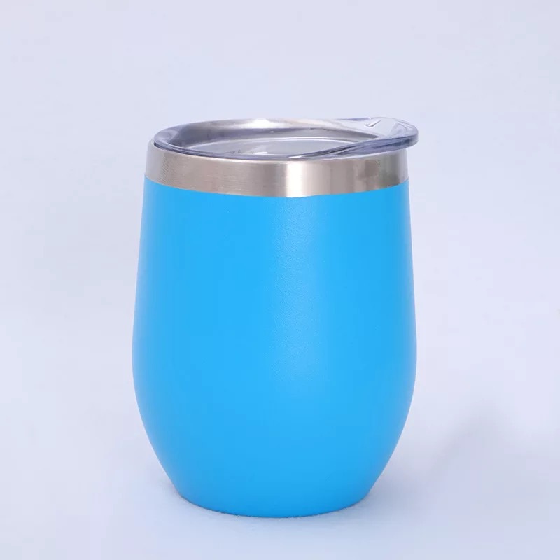 12oz Tumbler Powder Coasted Wine Cup Tumbler, Stainless Steel with Logo Custom Wine Mug