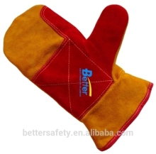 Yellow Split Cow Skin Leather Welding Glove china factory, Leather Mitten