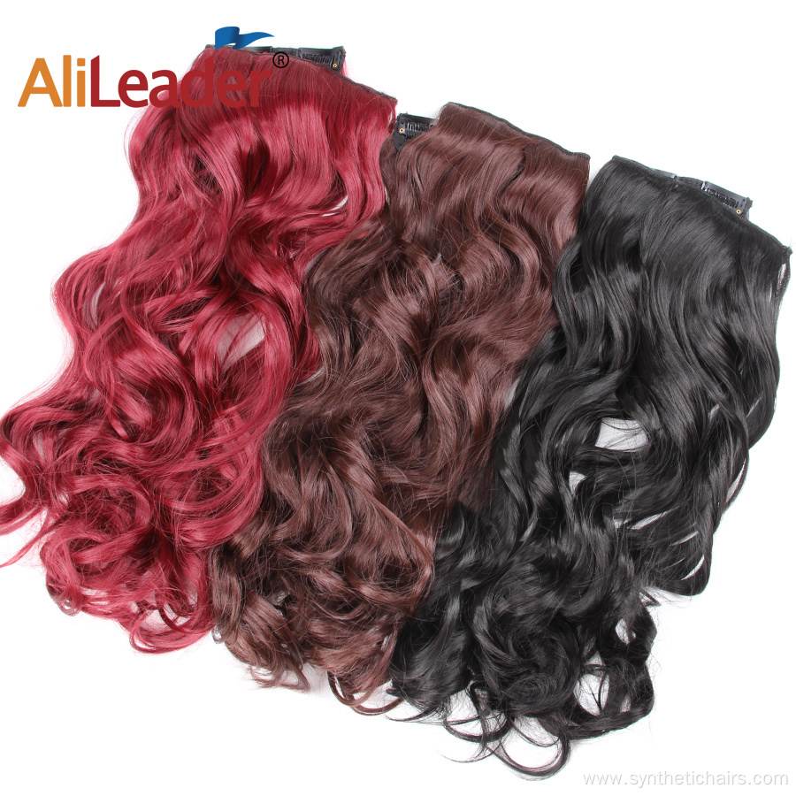 Synthetic Hair Extension Body Wave 5 Clips-in Hairpieces