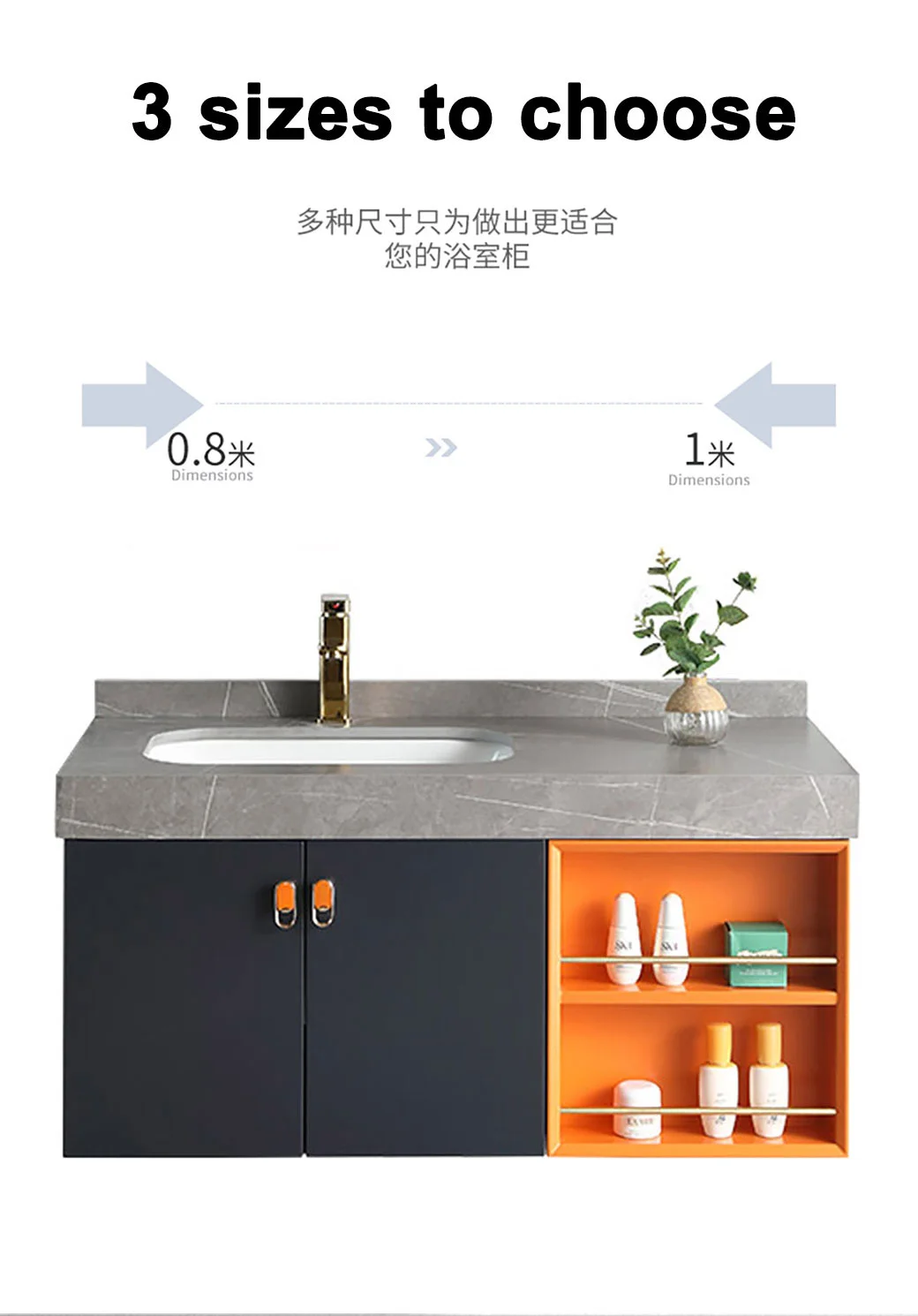 Slate Bathroom Cabinet Combination Modern Minimalist Custom Bathroom Sink Wash Basin Bathroom Vanity