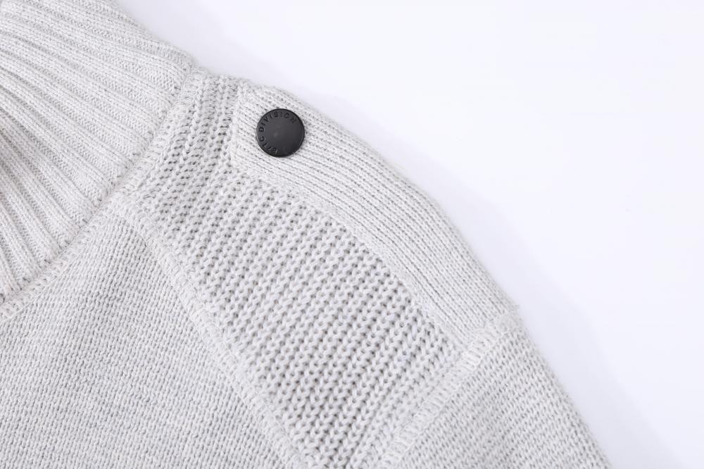 Stickad cardigan med full dragkedja i textil, herr