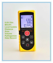 Hot-sale! 70M Economical Laser Distance Meter M/In/Ft Three Units with Level Bubble and Datalogger