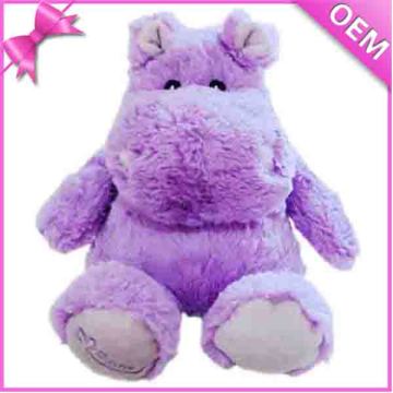 10" Sitting Purple Color Soft Hippo Plush Toy, Plush Hippo Toys, Plush Purple Hippo