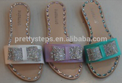 New model pu ladies beach slippers design Guangzhou Pretty Steps