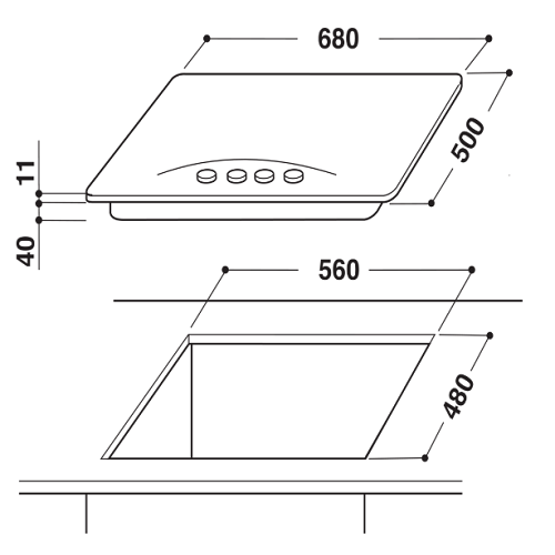 Indesit 5 Burner Steel Hob di Itali