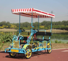 New Style 2 Seater Quadricycle: The Ultimate Surrey Bike Tandem Bicycle for Tourism and Lovers