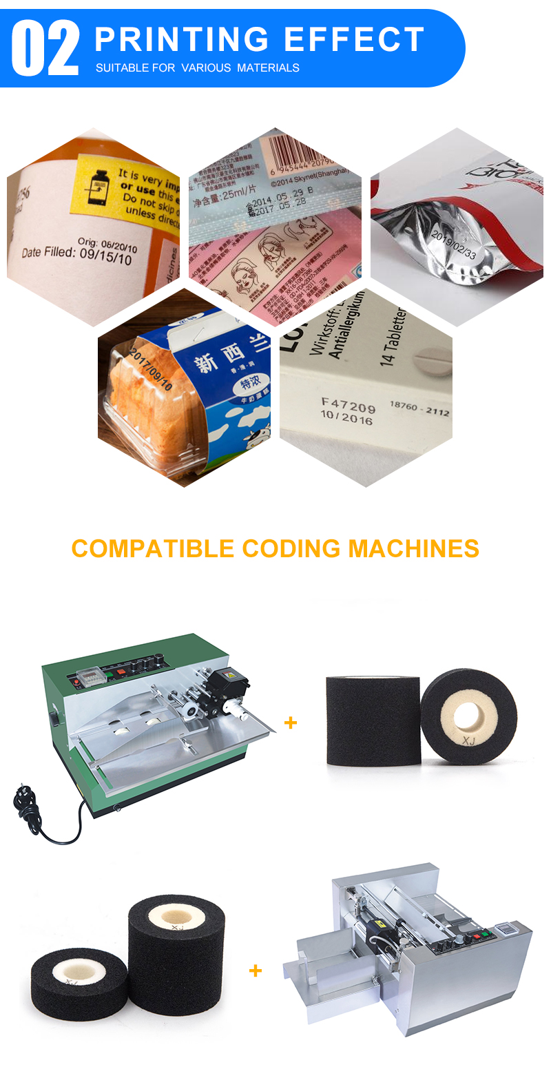 code print machine used 36mm*32mm Fineray printing ink thermal transfer, code ink roller