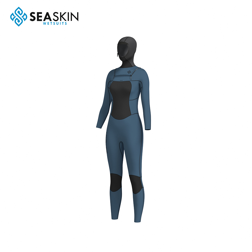 सीस्किन लड़कियों 5/4 मिमी सर्दियों हूडेड सर्फिंग wetsuits