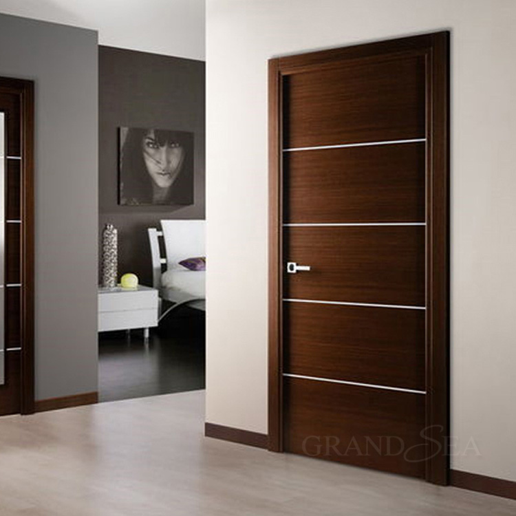 Australia standard modern interior solid wood flush metal swing door with bottom seal