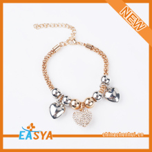 Custom Diamond Heart Pendant Italian Link Bracelet Charm