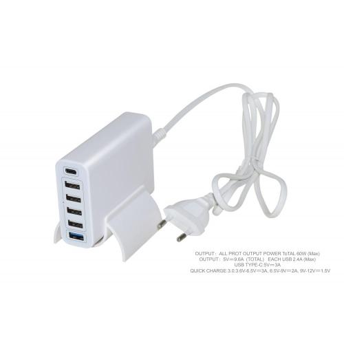 Typ-C PD + Snabbladdning QC3.0 Multi-Port Charger