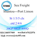 Shantou Port Sea godstransporter med sjöfart till Port Limon