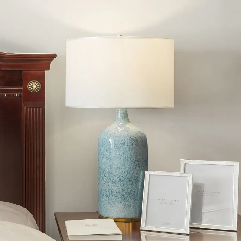 Exquisite All-Copper Ceramic Lamp with Traditional Chinese Motifs