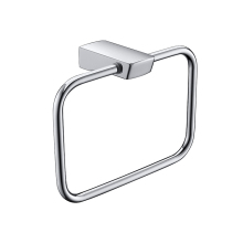 Square Bathroom Hand Towel Holder Ring Chrome