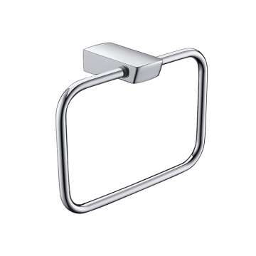 Square Bathroom Hand Towel Holder Ring Chrome