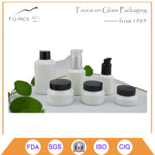White Ceramic Glass Cosmetics Jar and Pefume Bottle