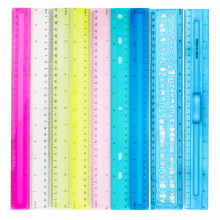 Transparent 30 cm Ruler Kit for Students and Office Use
