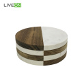 Marble Acacia Wood coaster Set