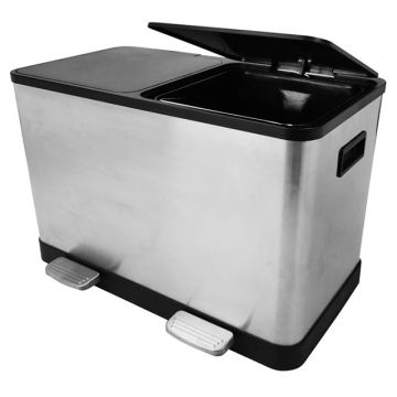 Small Stainless Steel 2 Compartment Trash Bin