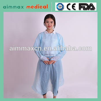 Disposable surgeon gown polyester pe protective gown