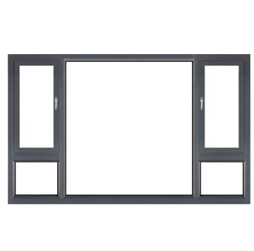 Black Aluminium Alloy Double Glazed Bay Window
