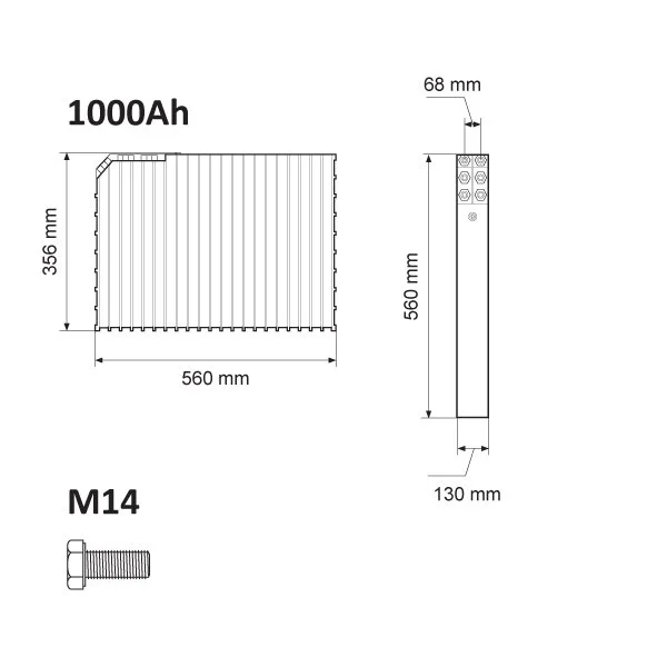 3.2V 1000ah High Quality LiFePO4 Cell Winston Thunder Sky Battery