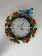Dragonfly lighted outdoor solar clock